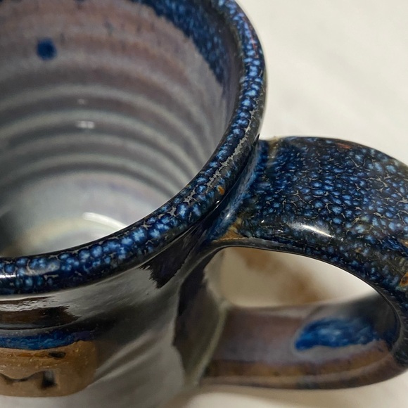 ALEWINE POTTERY Blue Artisan Handmade Clay Ceramic Mom Coffee Mug - Picture 4 of 8